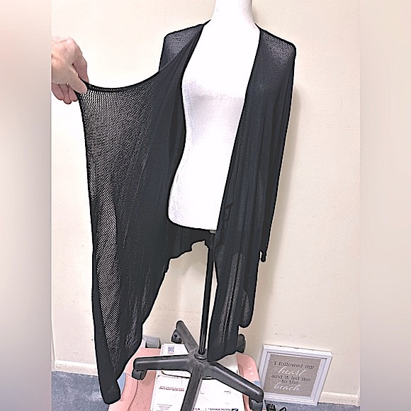 NEW Magaschoni Rayon Lightweight Thin Knit Cascading Panels w Open Front Wrap 1X - Picture 12 of 15